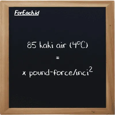 Contoh konversi kaki air (4<sup>o</sup>C) ke pound-force/inci<sup>2</sup> (ftH2O ke lbf/in<sup>2</sup>)